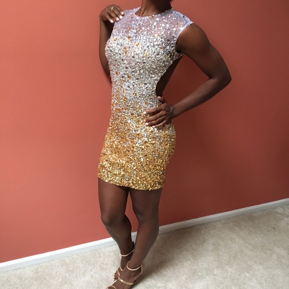 Beaded Jovani Cocktail Dress - Picture 4 of 6